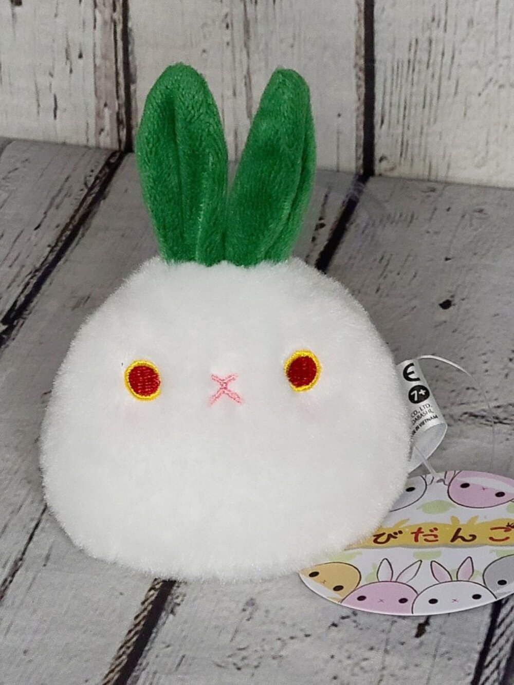 4" NWT Mini Sanei White Rabi Dango Mochi Snow Bunny Beanbag Plush Kawaii San-Ei